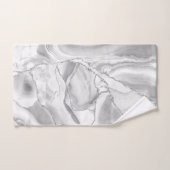 Witte marmeren zilveren glitters agaat elegant bad handdoek (Handdoek)