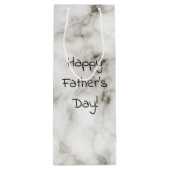 witte marmerige Vaderdag Wijn Cadeautas (Achterkant)