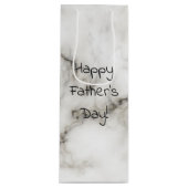 witte marmerige Vaderdag Wijn Cadeautas (Voorkant)