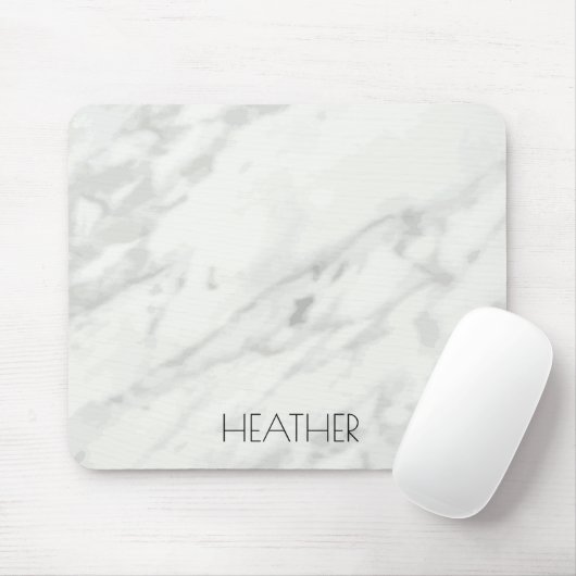 Witte marmernaam Aangepast legant Muismat (Met muis)