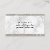 Witte marmerpalmbladeren visitekaartje (Achterkant)