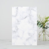 Witte marmertextuur briefpapier (Staand voorkant)