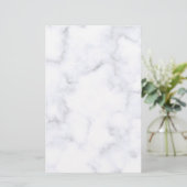 Witte marmertextuur briefpapier (Staand voorkant)