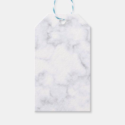 Witte marmertextuur cadeaulabel (Voorkant)