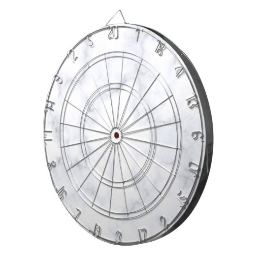 Witte marmertextuur dartbord (Voorkant Rechts)