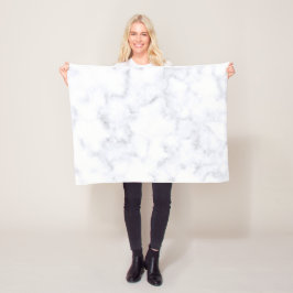 Witte marmertextuur fleece deken