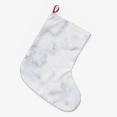 Witte marmertextuur grote kerstsok (Voorkant (Hangend))