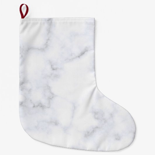 Witte marmertextuur grote kerstsok (Voorkant)