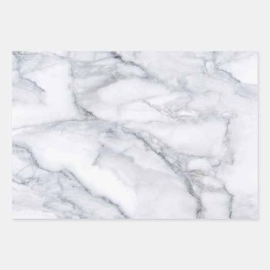 Witte marmertextuur inpakpapier vel (Voorkant 2)