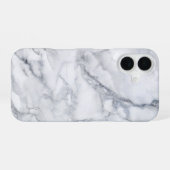 Witte marmertextuur iPhone 16 hoesje (Achterkant horizontaal)