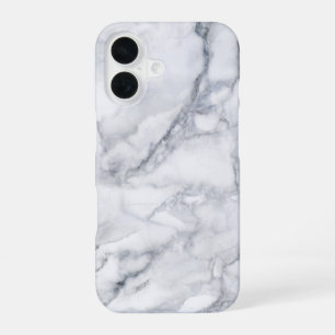 Witte marmertextuur iPhone 16 hoesje