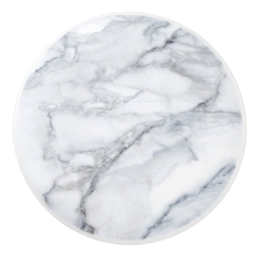Witte marmertextuur keramische knop (Voorkant)