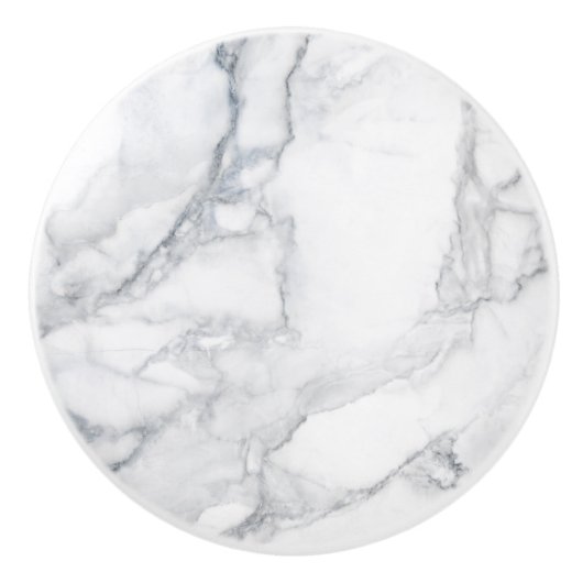 Witte marmertextuur keramische knop (Voorkant)