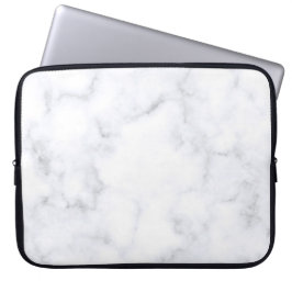 Witte marmertextuur laptop sleeve