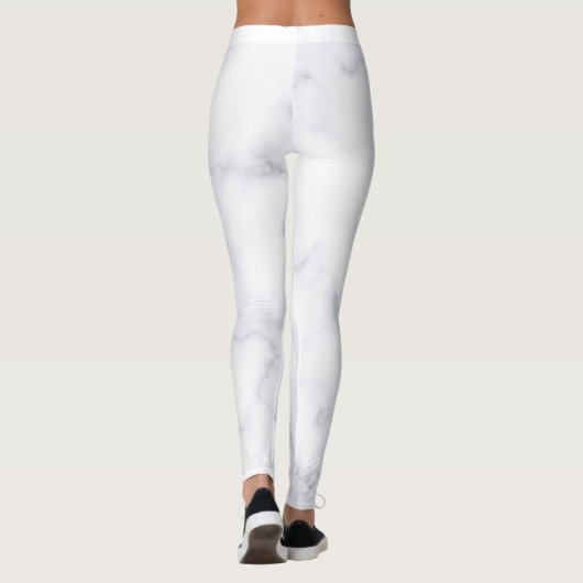 Witte marmertextuur leggings (Achterkant)