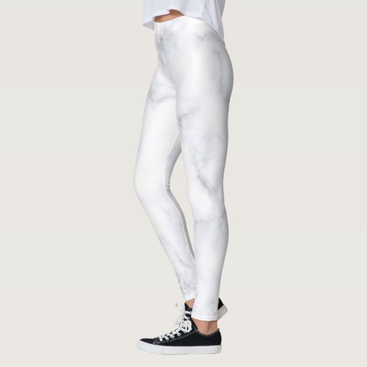 Witte marmertextuur leggings (Links)