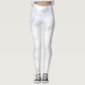 Witte marmertextuur leggings (Voorkant)