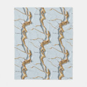 Witte marmertextuur met gebarsten gouden aders fleece deken (Voorkant)