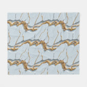 Witte marmertextuur met gebarsten gouden aders fleece deken (Voorkant (Horizontaal))