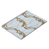 Witte marmertextuur met gebarsten gouden aders notitieboek (Linkerzijde)