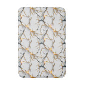 Witte marmertextuur met gloeiende gouden aders badmat (Voorkant Verticaal)