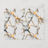 Witte marmertextuur met gloeiende gouden aders briefkaart (Voorkant)