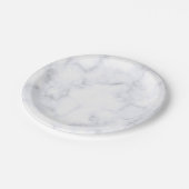 Witte marmertextuur papieren bordje (Gekanteld)