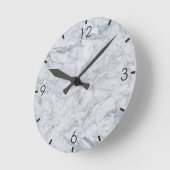 Witte marmertextuur ronde klok (Hoek)