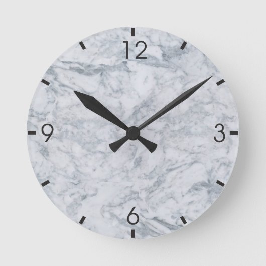 Witte marmertextuur ronde klok (Voorkant)