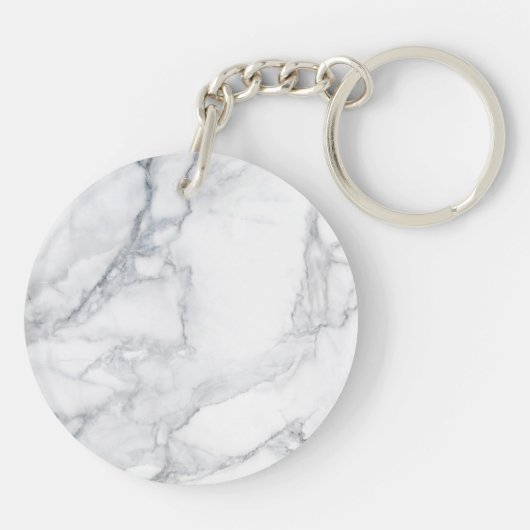 Witte marmertextuur sleutelhanger (Achterkant)