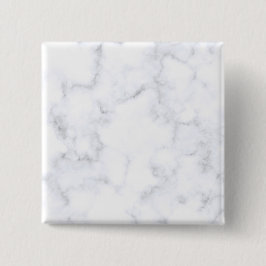 Witte marmertextuur vierkante button 5,1 cm