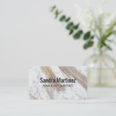 Witte marmertextuur visitekaartje (Staand voorkant)