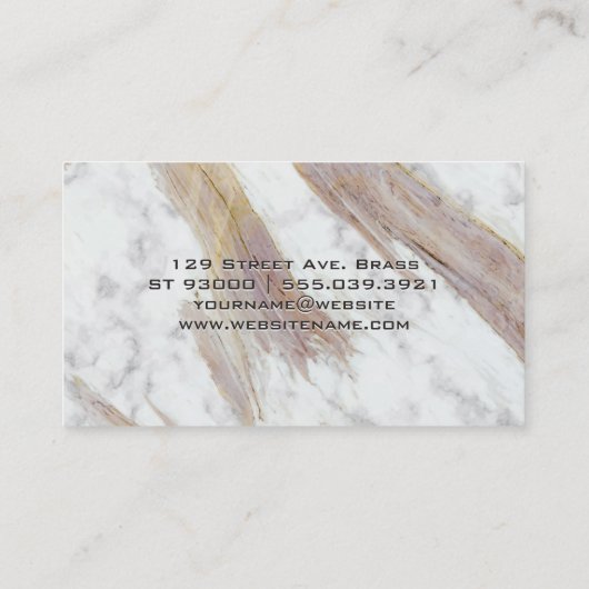Witte marmertextuur visitekaartje (Achterkant)