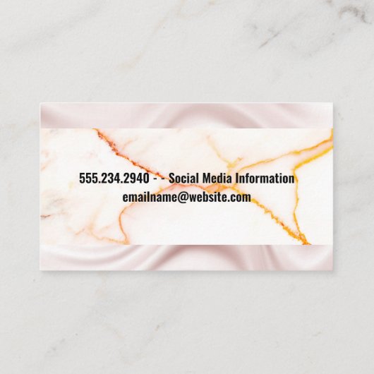 Witte marmertextuur | Zijdeweefsel Visitekaartje (Achterkant)