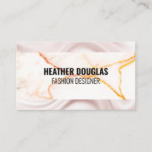 Witte marmertextuur | Zijdeweefsel Visitekaartje (Voorkant)