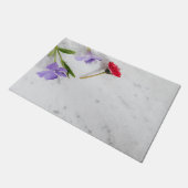 Witte marmerventiel deurmat (Schuin)