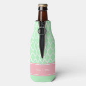 Witte Marokkaanse #4 CB Roze Bruiloft Flesjeskoeler (Fles Achterkant)