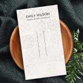 WITTE MAROKKAANSE TEGEL TEXTUUR HAARCLIP DISPLAY K VISITEKAARTJE