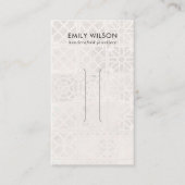 WITTE MAROKKAANSE TEGEL TEXTUUR HAARCLIP DISPLAY K VISITEKAARTJE (Voorkant)