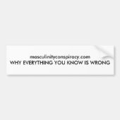 Witte masculinityconspiracy.com bumpersticker (Voorkant)