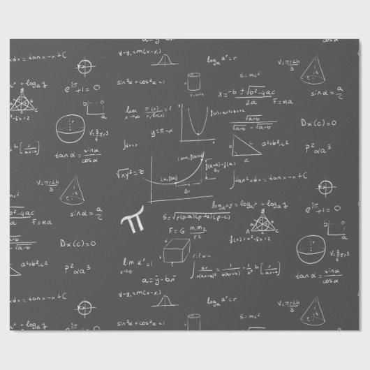 Witte mathematische formules en vergelijkingen don cadeaupapier (Vlak)