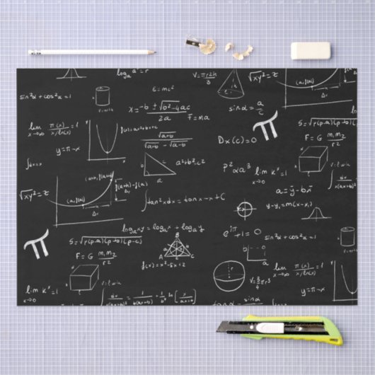 Witte mathematische formules en vergelijkingen don tissuepapier (Craft)