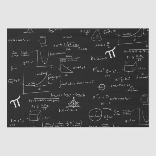 Witte mathematische formules en vergelijkingen don tissuepapier (Voorkant)