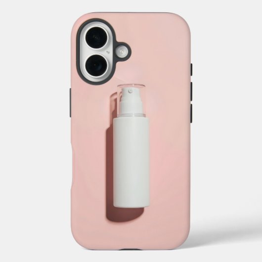 Witte matte fles op pastelachtergrond Case-Mate iPhone case (Achterkant)