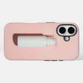 Witte matte fles op pastelachtergrond Case-Mate iPhone case (Achterkant (horizontaal))