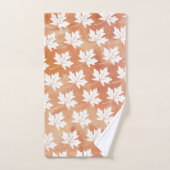 Witte mazelbladbruine waterverf was, monogram bad handdoek (Handdoek)