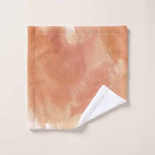 Witte mazelbladbruine waterverf was, monogram bad handdoek (Wasdoekje)