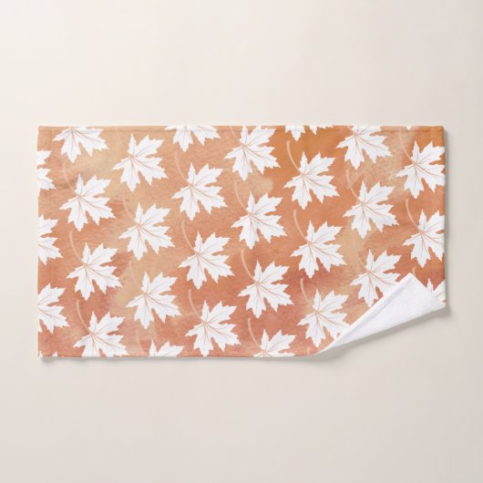 Witte mazelbladbruine waterverf was, monogram bad handdoek (Handdoek)