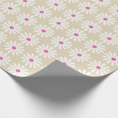 witte mazen met roze kruidnagels cadeaupapier (Hoek)