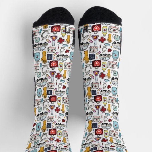 Witte Medische Velddruk Atletisch Sokken (Top)